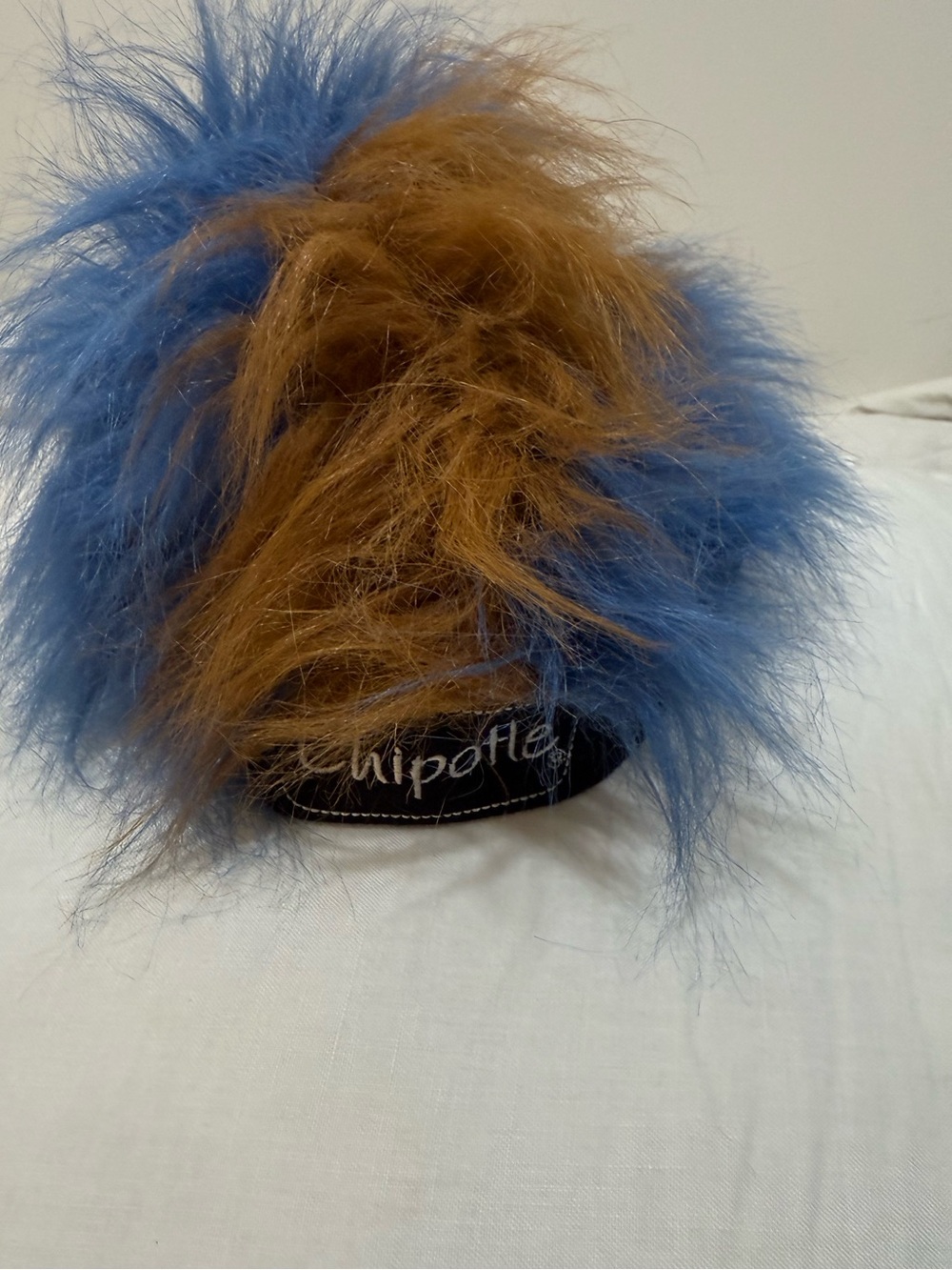 Vintage 2000- Kids Wizards/chipotle Faux Fur Pom Hat in Blue/Brown
